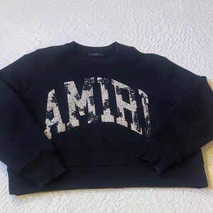 AMIRI Black and White Crewneck Sweater